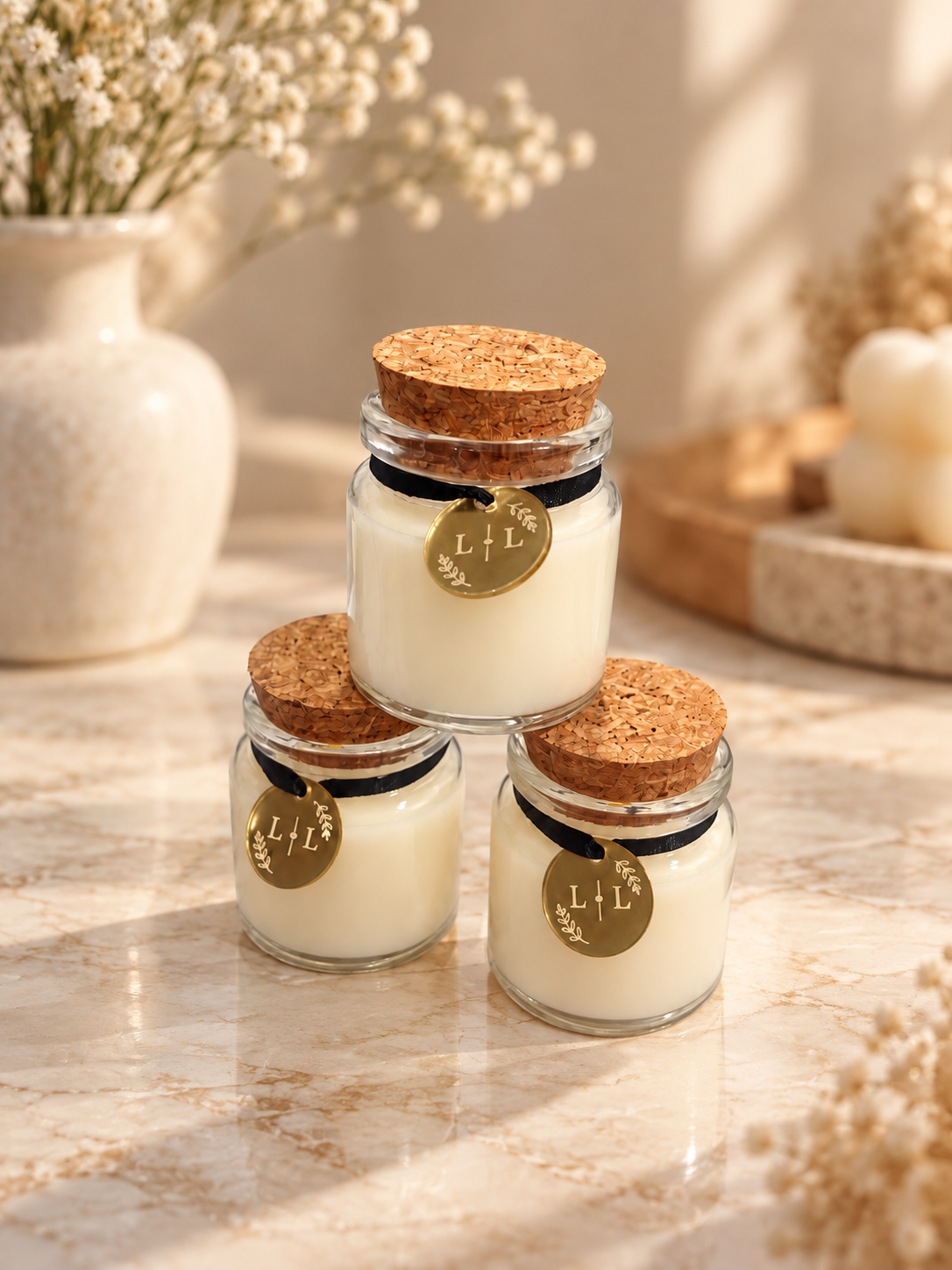 Velas com medalha personalizada